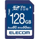 ELECOM MF-FS128GU13V3R SDXCカード/データ復旧サービス付/ビデオスピードクラス対応/UHS-I U3 80MB/s 128GB