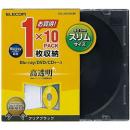 ELECOM CCD-JSCS10CBK Blu-ray/DVD/CDスリムプラケース/1枚収納/10パック/クリアブラック