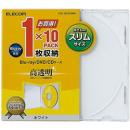 ELECOM CCD-JSCS10WH Blu-ray/DVD/CDスリムプラケース/1枚収納/10パック/ホワイト