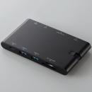 ELECOM DST-C05BK Type-Cドッキングステーション/USB PD対応/充電用Type-C×1/データ転送用Type-C×1/USB(3.0)×2/HDMI×1/D-sub×1/LANポート/SD+microSDスロット/ケーブル収納/ブラック