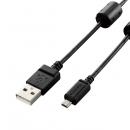 ELECOM DGW-F8UF05BK デジカメ用USBケーブル/平型mini8ピン/フェライトコア/0.5m/ブラック