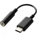 ELECOM EHP-C35DS01BK USB Type-C - 4極3.5mmステレオミニプラグ変換ケーブル/デザイン耐久/ブラック