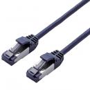 ELECOM LD-OCTST/BM100 LANケーブル/CAT8準拠/爪折れ防止/スリム/10m/ブルーメタリック