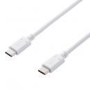 ELECOM MPA-CC20PNWH スマホ・タブレット用USBケーブル/USB(C-C)/スタンダード/USB Power Delivery対応/認証品/2.0m/ホワイト