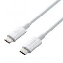 ELECOM MPA-CCPS10PNSV スマホ・タブレット用USBケーブル/USB(C-C)/準高耐久/USB Power Delivery対応/認証品/1.0m/シルバー