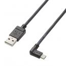 ELECOM TB-AMBXL2U12BK タブレット用microUSBケーブル/充電通信対応/L字/2A出力/A-microB/USB2.0/ブラック/1.2m