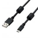 ELECOM U2C-AMBF2U12BK フェライトコア付USB2.0ケーブル/A-microB/2A対応/1.2m/ブラック