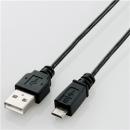 ELECOM U2C-AMBX10BK スマートフォン対応極細Micro-USB(A-MicroB)ケーブル/1.0m/ブラック