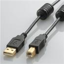 ELECOM U2C-BF30BK USB2.0ケーブル/フェライトコア付 ABタイプ/3.0m(ブラック)
