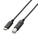 ELECOM U2C-CB20NBK USB2.0ケーブル/C-Bタイプ/認証品/3A出力/2.0m/ブラック