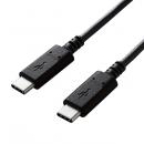 ELECOM U2C-CC10NBK2 USB2.0ケーブル/C-Cタイプ/認証品/USB Power Delivery対応/3A出力/1.0m/ブラック