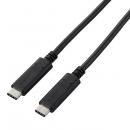 ELECOM U2C-CC5P05NBK USB2.0ケーブル/C-Cタイプ/認証品/USB Power Delivery対応/5A出力/0.5m/ブラック
