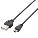 ELECOM U2C-MXN05BK USB2.0ケーブル/A-miniBタイプ/極細/0.5m/ブラック