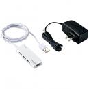 ELECOM U2H-AN4SWH USB2.0ハブ/ACアダプタ付/セルフパワー/4ポート/ホワイト