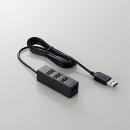 ELECOM U2H-TZ427SBK USB HUB2.0/機能主義/セルフパワー/4ポート/100cm/ブラック