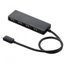 ELECOM U2HC-A430BBK USB2.0HUB/Type-C/Aメス4ポート/バスパワー/30cmケーブル/ブラック