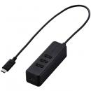 ELECOM U2HC-T431PBK USB Type-C ハブ/USB2.0/USB-Aメス3ポート/PD対応Type-C1ポート/ケーブル30cm/ブラック