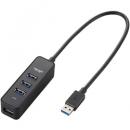 ELECOM U3H-T405BBK USB3.0ハブ/マグネット付/バスパワー専用/4ポート/ブラック