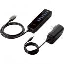 ELECOM U3H-T719SBK USB3.0ハブ/マグネット付き/セルフパワー/7ポート/ブラック