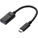 ELECOM USB3-AFCM01NBK USB3.1ケーブル/Gen1/C-Aメス/認証品/0.15m/ブラック