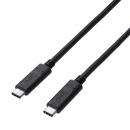 ELECOM USB3-CCP05NBK USB3.1ケーブル/Gen2/C-Cタイプ/認証品/PD対応/3A出力/0.5m/ブラック