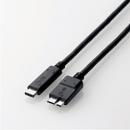 ELECOM USB3-CMB05NBK USB3.1ケーブル/Gen2/C-microBタイプ/認証品/3A出力/0.5m/ブラック