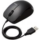 ELECOM M-BL27UBKBK BlueLEDマウス/有線/3ボタン/サイドラバー/抗菌/ブラック