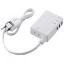 ELECOM MOT-U06-2134WH USBタップ/USBメス×3/AC×1/ケーブル60cm/3.1A/ホワイト