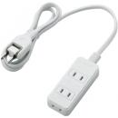 ELECOM T-ST02-22310WH ほこりシャッター付き電源タップ/3個口/1m/ホワイト