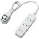 ELECOM T-ST02-22410WH ほこりシャッター付き電源タップ/4個口/1m/ホワイト