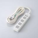ELECOM T-T09-3430WH/RS 法人用タップ/3P4個口/差込口2P/一括スイッチ/マグネット・ホコリシャッター付/3m/RoHS対応