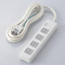 ELECOM T-T1C-3425WH 3pinタップ/ホコリシャッター付/4個口/2.5m/ホワイト