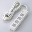 ELECOM T-T1D-3425WH 3pinタップ/マグネット付/ホコリシャッター付/4個口/2.5m/ホワイト