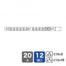 サンワサプライ TAP-SV22012C19 19インチサーバーラック用コンセント（スリムサイズ・200V・20A・IEC C19×2個口＋IEC C13×10個口・3m）