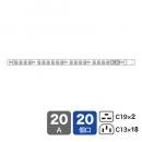 サンワサプライ TAP-SV22020C19 19インチサーバーラック用コンセント（スリムサイズ・200V・20A・IEC C19×2個口＋IEC C13×18個口・3m）