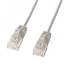 サンワサプライ KB-SL6-02 カテゴリ6準拠極細LANケーブル（2m・ライトグレー）