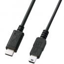 サンワサプライ KU-CMB10 USB2.0 Type C-miniBケーブル（1m・ブラック）