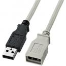 サンワサプライ KU-EN03K USB延長ケーブル（ライトグレー・0.3m）