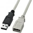サンワサプライ KU-EN5K USB延長ケーブル（5m・ライトグレー）