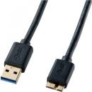サンワサプライ KU30-AMC05BK USB3.0対応マイクロケーブル（USB IF認証タイプ・ブラック・0.5m）