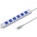 サンワサプライ TAP-K6-3BL 工事物件タップ（3P・6個口・3m・ブルー）
