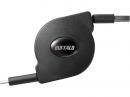 BUFFALO BU2ACM12BK USB2.0 A-C 巻取り式ケーブル 1.2m ブラック