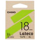 CASIO XB-18YG Lateco用テープ 18mm 黄緑/黒文字