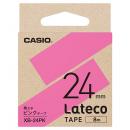 CASIO XB-24PK Lateco用テープ 24mm ピンク/黒文字