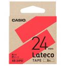 CASIO XB-24RD Lateco用テープ 24mm 赤/黒文字