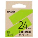 CASIO XB-24YG Lateco用テープ 24mm 黄緑/黒文字