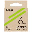 CASIO XB-6YG Lateco用テープ 6mm 黄緑/黒文字