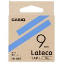 CASIO XB-9BU Lateco用テープ 9mm 青/黒文字