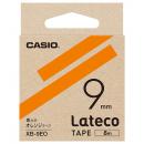 CASIO XB-9EO Lateco用テープ 9mm オレンジ/黒文字