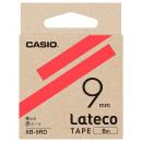 CASIO XB-9RD Lateco用テープ 9mm 赤/黒文字